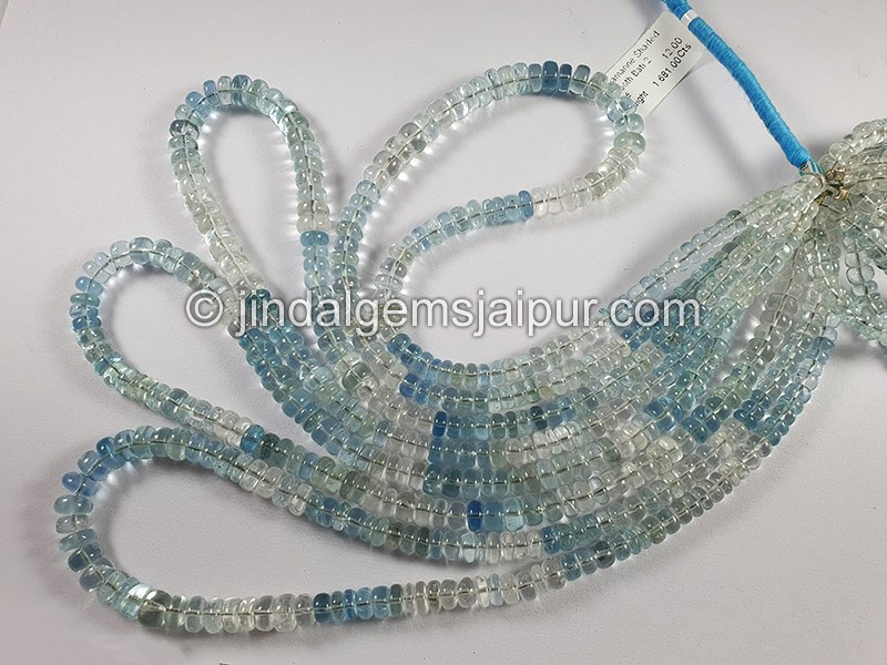 Aquamarine Shaded Smooth Roundelle Shape Beads