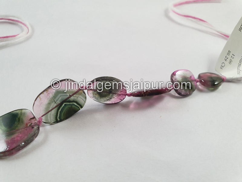 Watermelon Tourmaline Smooth Slices Beads