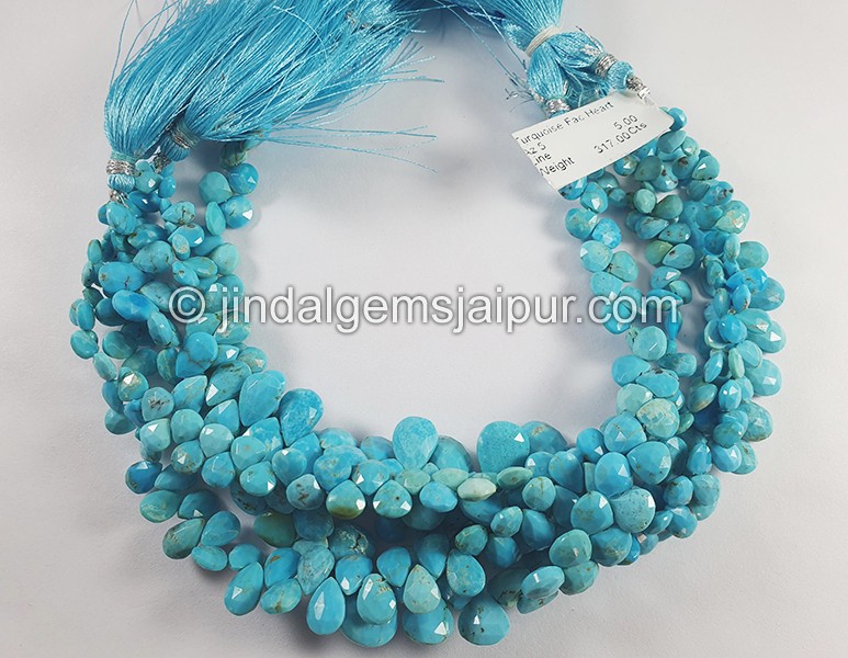 Turquoise Faceted Heart Shape Beads