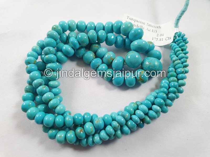 Arizona Turquoise Smooth Roundelle Beads