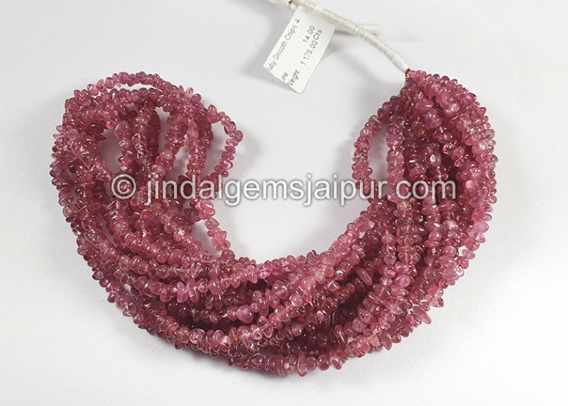 Ruby Smooth Chips Beads
