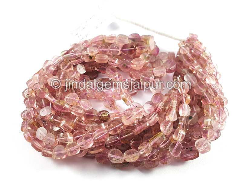 Bi Color Tourmaline Flat Oval Shape Beads