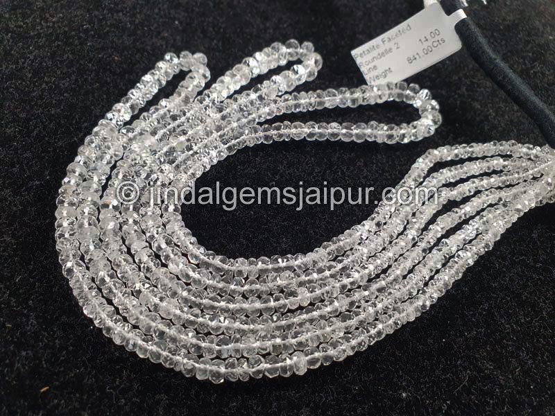 Petalite Faceted Roundelle Shape Beads