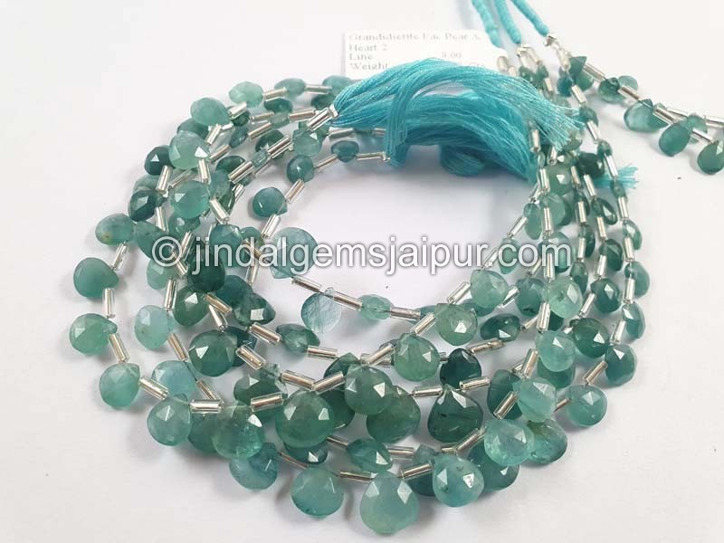 Grandidierite Faceted Heart Beads