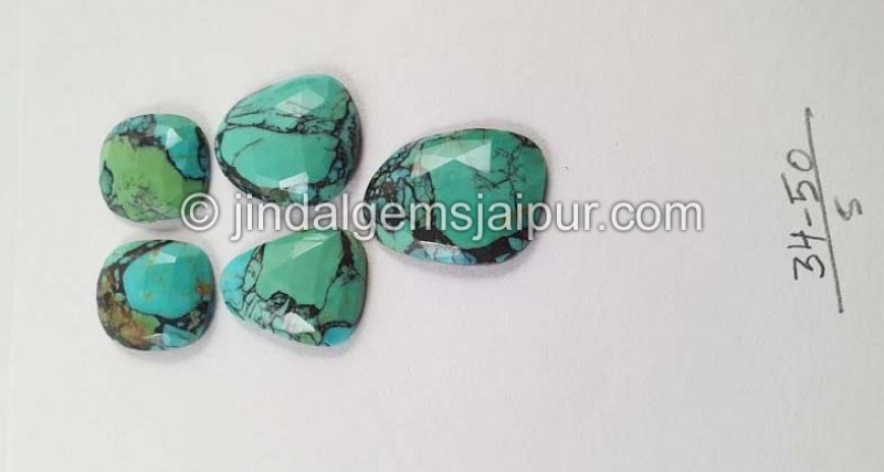 Black Spiderweb Turquoise Rose Cut Slices