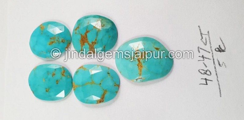 Golden Spiderweb Turquoise Rose Cut Slices