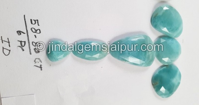 Larimar Rose Cut Slices