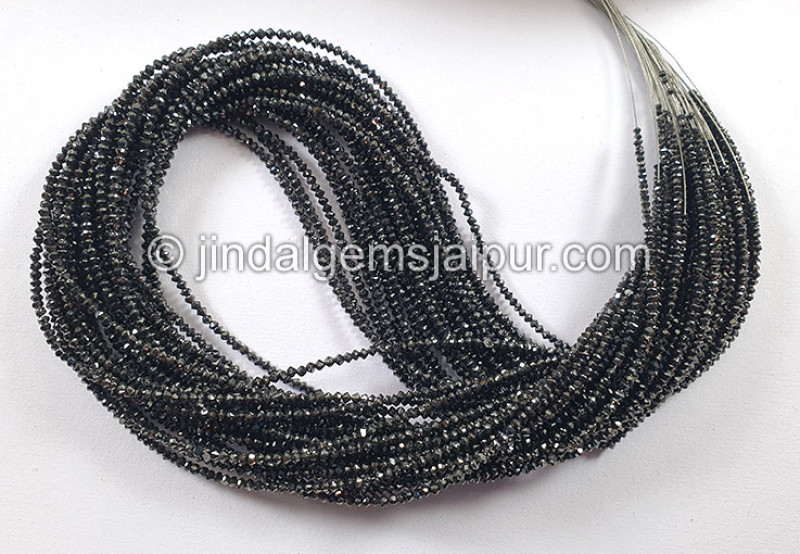 Black Diamond Faceted Roundelle Beads