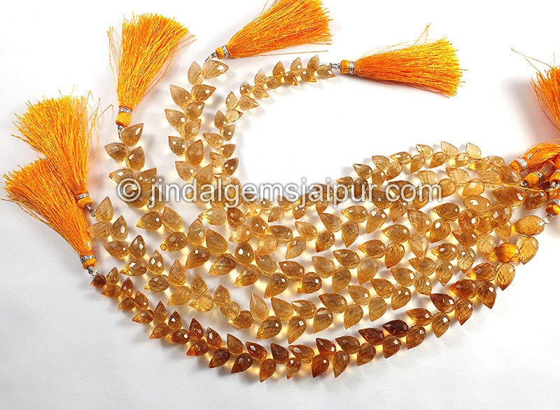 Madeira Citrine Faceted Tulip Drops Shape Beads