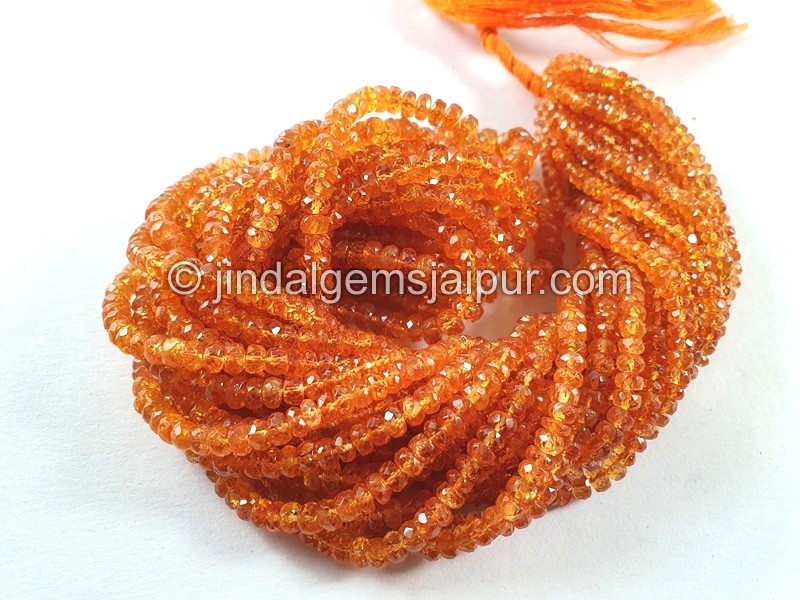 Mandarin Garnet Faceted Roundelle Beads