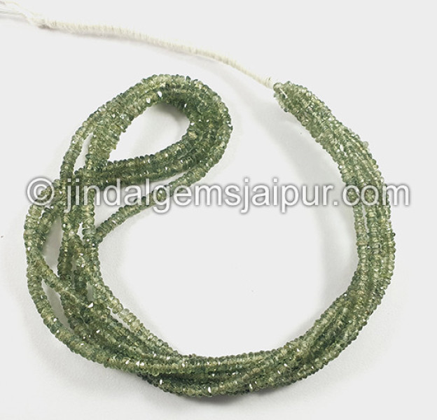 Green Sapphire Faceted Tyre Shape Beads