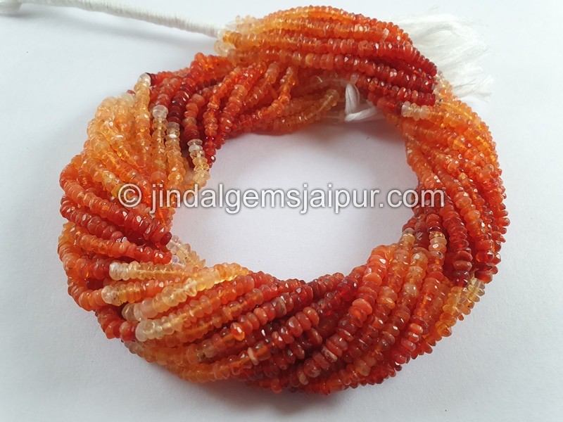 Fire Opal Small Faceted Roundele Beads