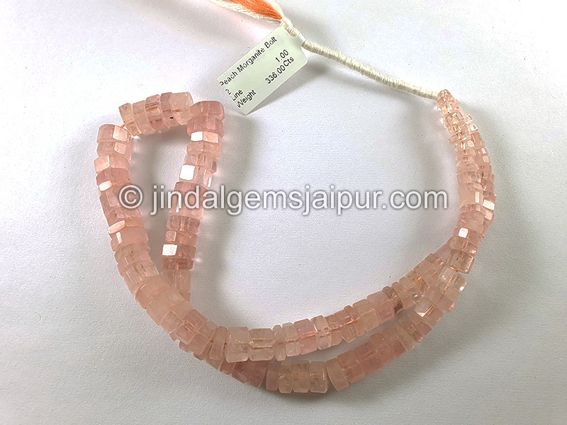 Peach Morganite Bolt Shape Beads
