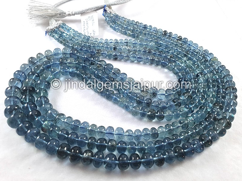 Santa Maria Aquamarine Smooth Roundelle Shape Beads