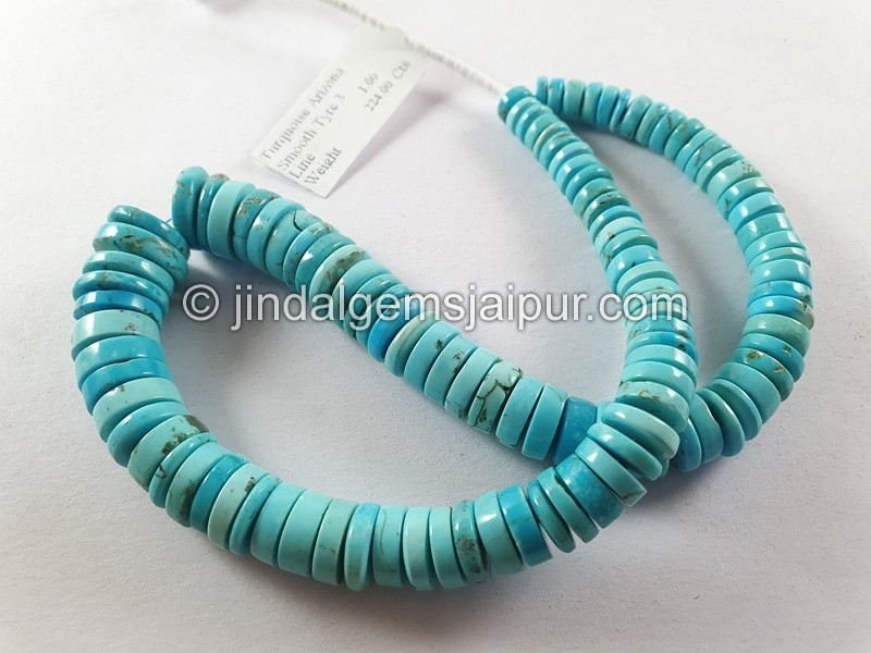 Turquoise Arizona Smooth Tyre Shape Beads