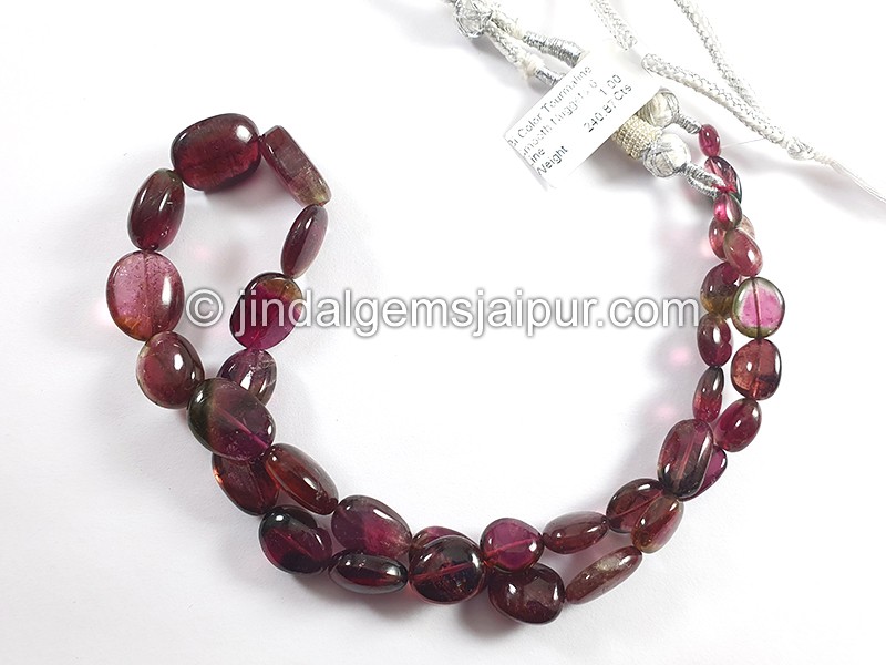 Bi Color Tourmaline Smooth Nuggets Shape Beads