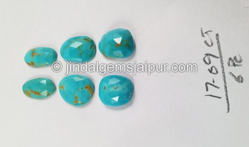 Golden Spiderweb Turquoise Rose Cut Slices