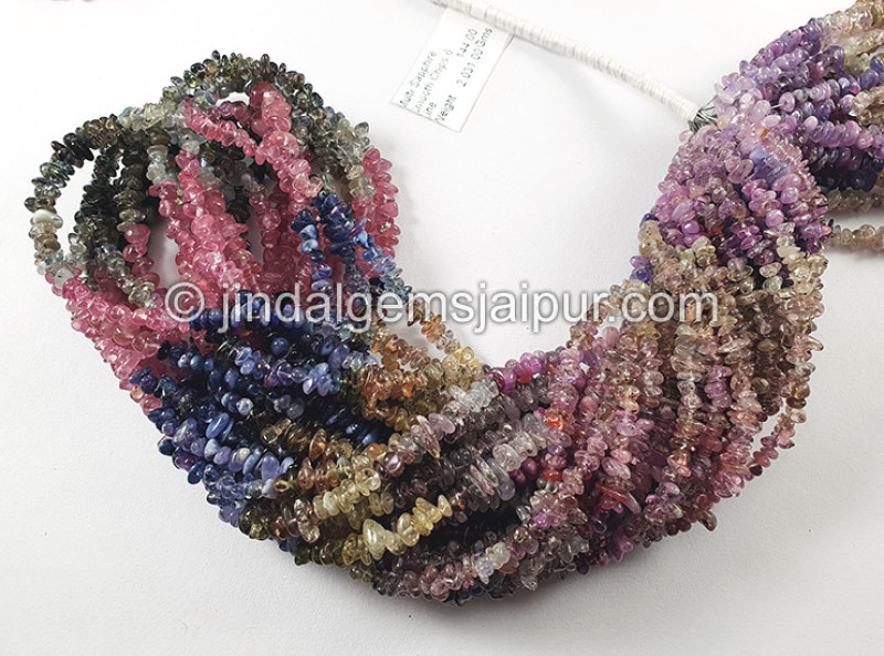 Multi Sapphire Smooth Chips Beads