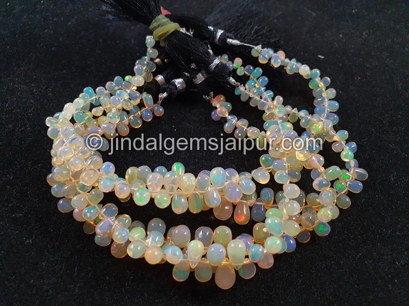 Yellow Ethiopian Opal Smooth Drops Beads