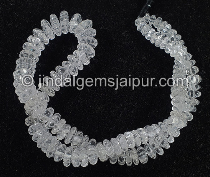 Crystal Quartz Flat Pumpkin Shape Beads