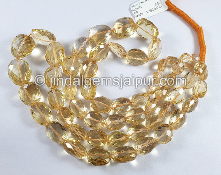 Citrine Faceted Nuggets Shape Beads
