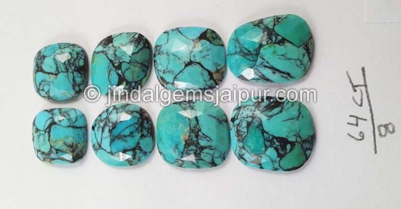 Black Spiderweb Turquoise Rose Cut Slices