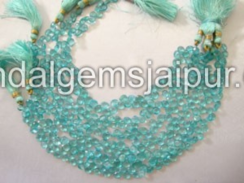 Apatite Faceted Heart Beads