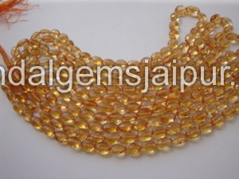 Citrine Faceted Oval Shape Beads