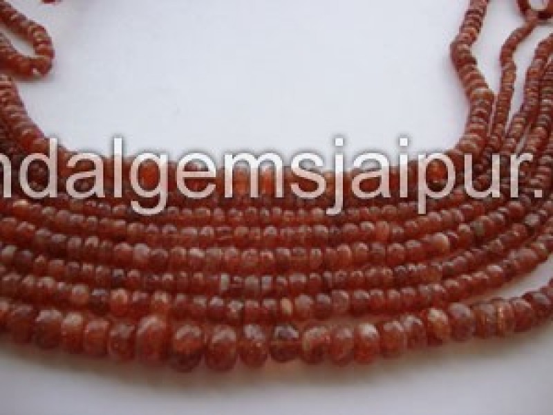 Sunstone Faceted Roundelle Beads