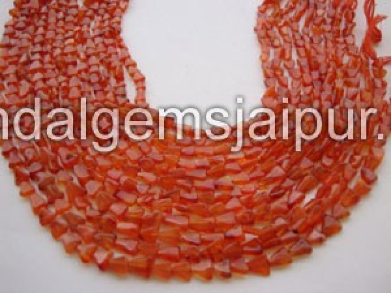 Carnelian Plain Triangle Shape Beads