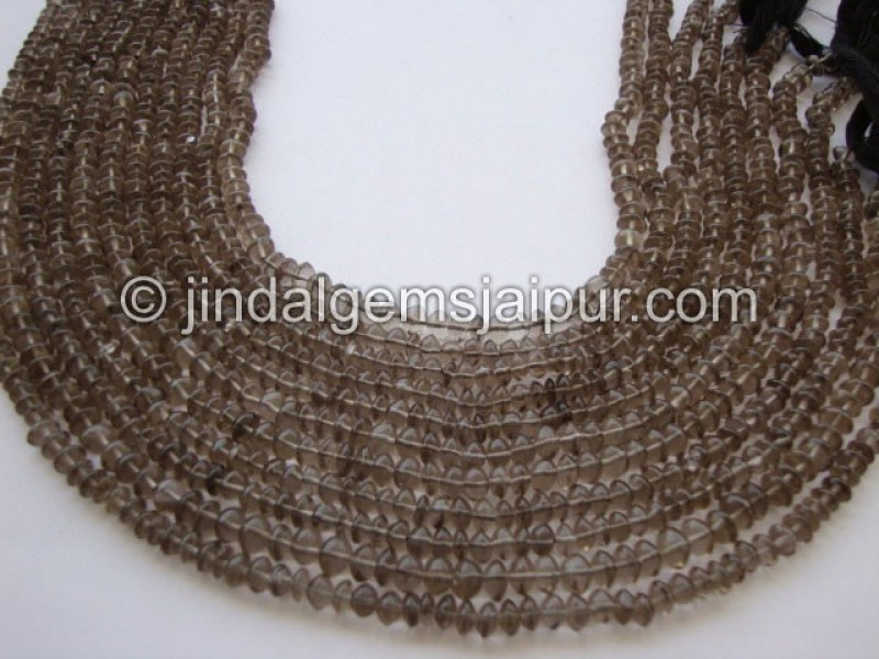 Smokey Plain Button Shape Beads