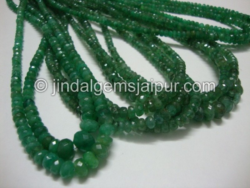Emerald Faceted Roundelle Beads