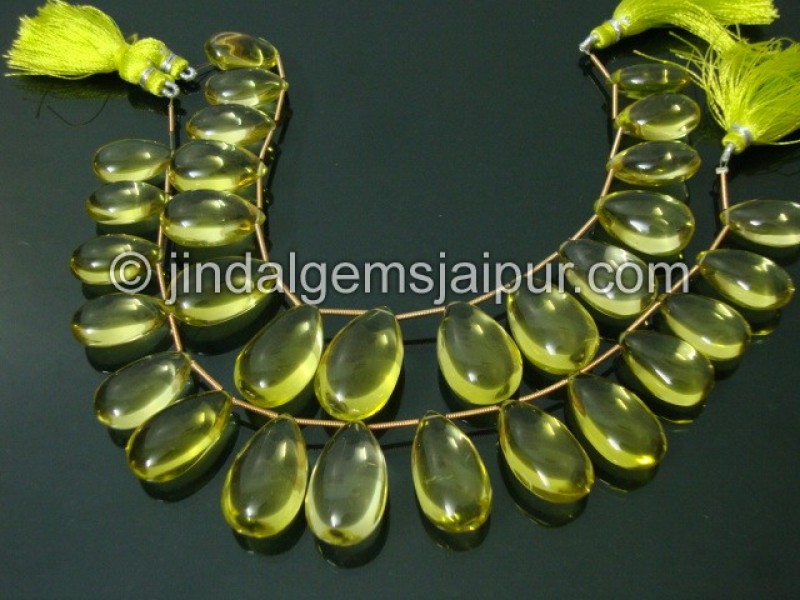 Lemon Quartz Plain Pear Shape Beads