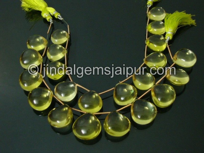 Lemon Quartz Plain Heart Shape Beads