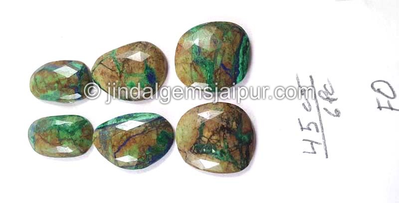 Azurite Malachite Rose Cut Slices -- DEAZMT62