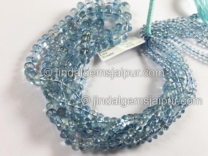 Aquamarine Smooth Roundelle Beads
