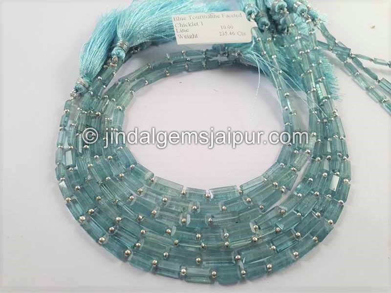 Blue Tourmaline Step Cut Chicklet Beads