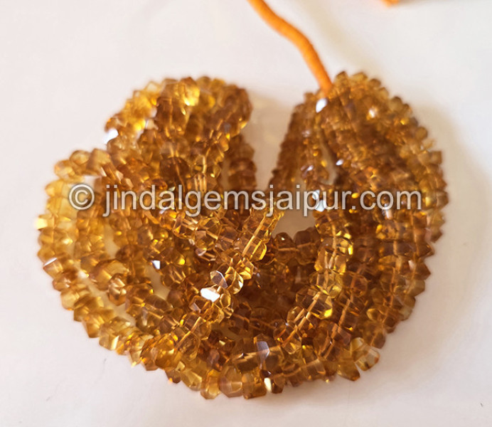 Madeira Citrine Faceted Irregular Roundelle Shape Beads