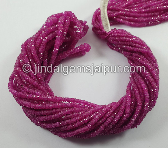 Pink Sapphire Faceted Roundelle Shape Beads