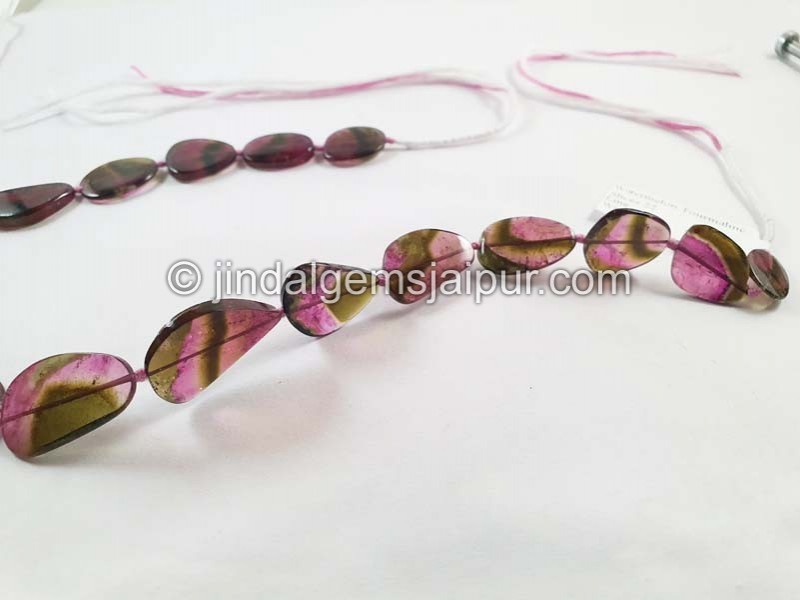 Watermelon Tourmaline Smooth Slices Beads