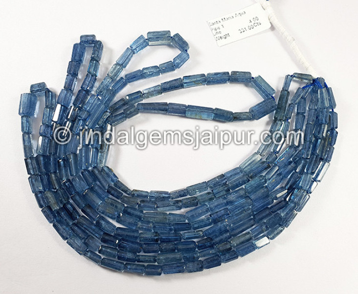 Santa Maria Aquamarine Cut Pipe Shape Beads