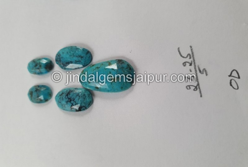Black Spiderweb Turquoise Rose Cut Slices
