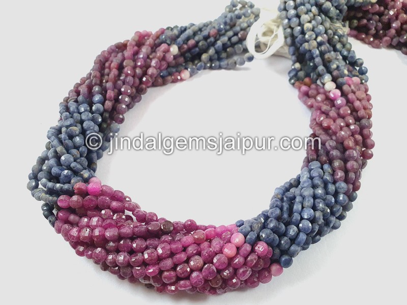 Multi Sapphire Faceted Coin Beads