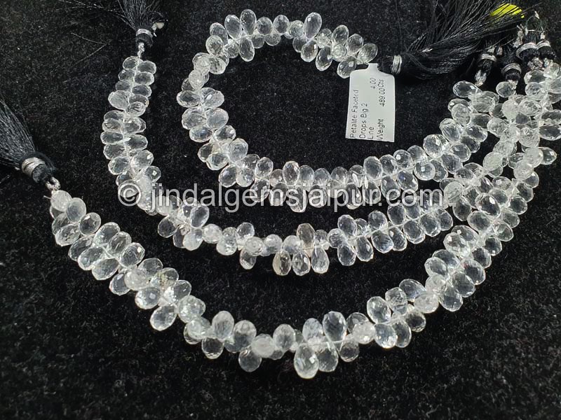 Petalite Faceted Drops Shape Beads