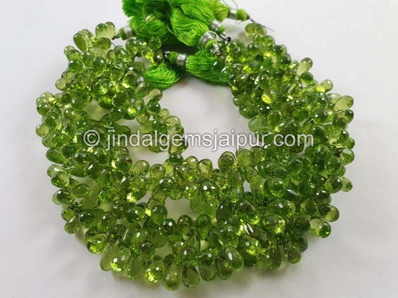 Peridot Far Faceted Drops Shape Beads