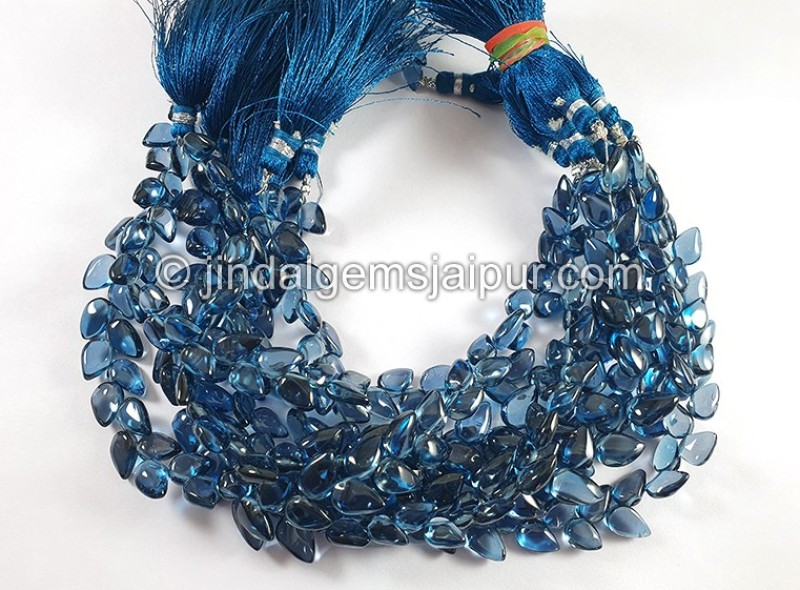 London Blue Topaz Smooth Tulip Shape Big Beads