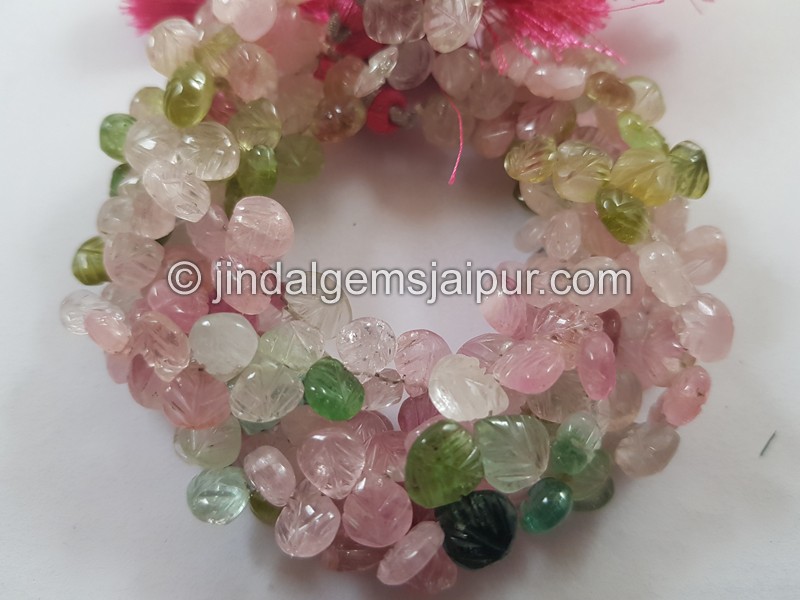Afghan Tourmaline Carved Heart Beads