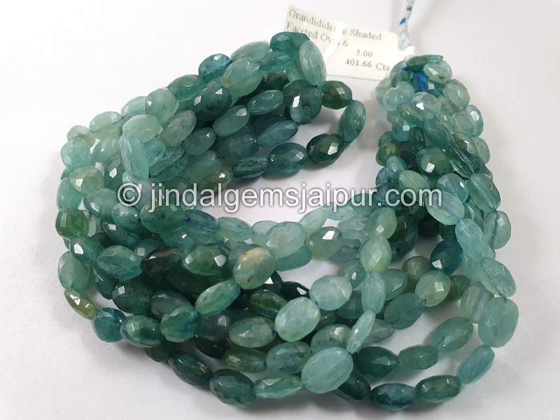 Grandidierite Shaded Faceted Oval Beads