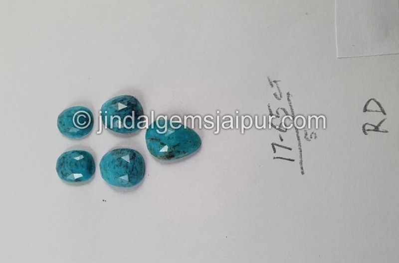 Black Spiderweb Turquoise Rose Cut Slices