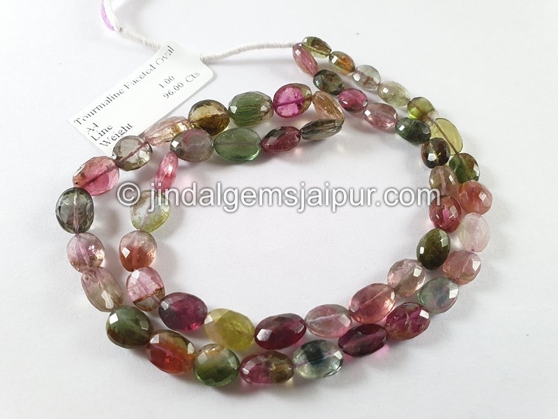 Tourmaline Faceted Oval Beads